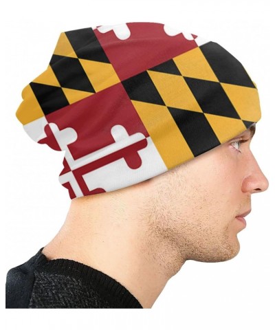 Beanies Winter Hats Warm Knitted Cap for Men & Women Maryland State Flag Lined Thick Skully Stocking Ski Hat Slouchy, Soft He...