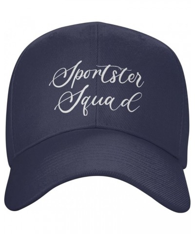 Sportster Squad Men's Baseball Hat Classic Dad Hat Adjustable Navy Blue $10.04 Baseball Caps