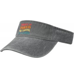 Thicc and Tired of These Bitches Sports Sun Visor Hat for Men,Empty Top Sun Hats for Baseball Running,Black Gray $10.66 Visors