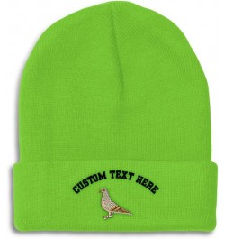 Custom Beanies for Men Pigeon A Embroidery Wild Animals Dove Winter Hats for Women Acrylic Skull Cap 1 Size Lime Personalized...