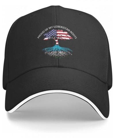 Proud of My Uzbekistan Roots Unisex Baseball Caps Adjustable Breathable Dad Hats for Outdoor Activities Black $13.49 Baseball...