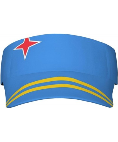 Cute Aruba Flag Sport Sun Visor Hats Adjustable Ball Caps Empty Top Arubian Baseball Sun Cap for Men Women Aruba Flag_e003 $1...