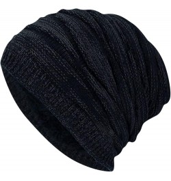 Hat Winter Men Plush Hats Hat Warm Hat Women Soft Slouch Knitted Baseball Caps Exercise Hats for Men Black 3 $9.26 Skullies &...