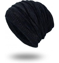 Hat Winter Men Plush Hats Hat Warm Hat Women Soft Slouch Knitted Baseball Caps Exercise Hats for Men Black 3 $9.26 Skullies &...