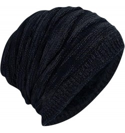 Hat Winter Men Plush Hats Hat Warm Hat Women Soft Slouch Knitted Baseball Caps Exercise Hats for Men Black 3 $9.26 Skullies &...