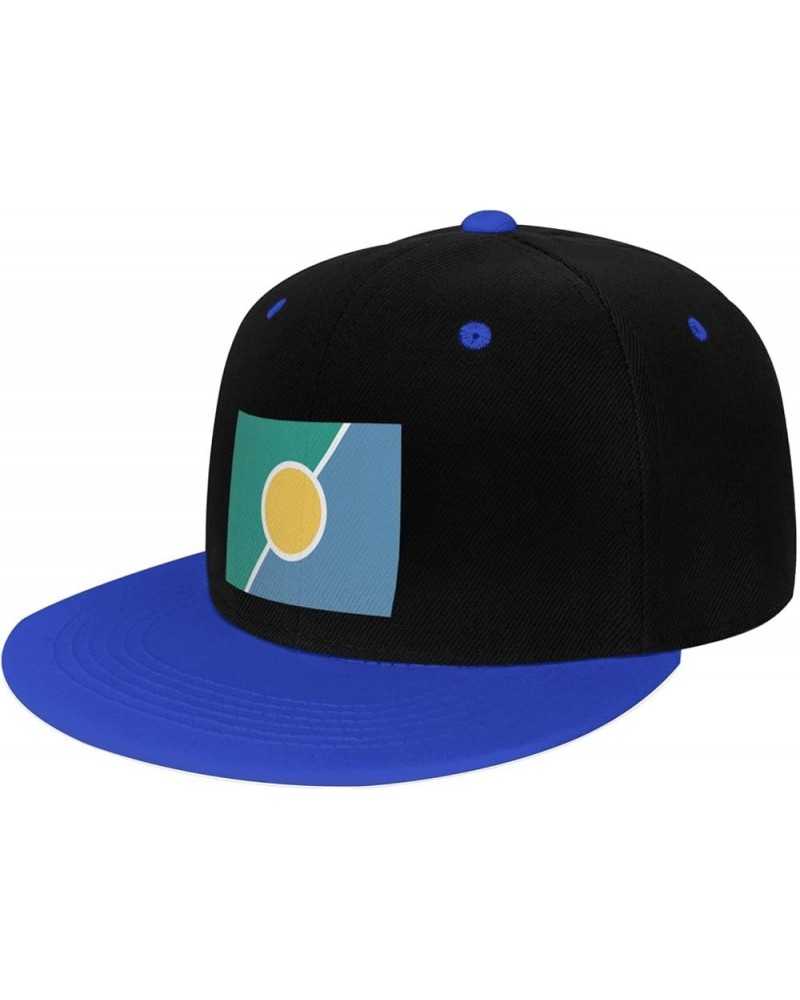 Flag of Hilltop, Denver Snapback Hat for Men Women Baseball Cap Trucker Flat Bill Hats Dad Caps Blue $12.85 Baseball Caps