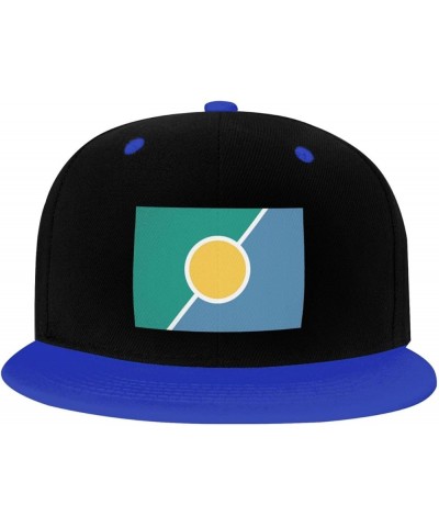 Flag of Hilltop, Denver Snapback Hat for Men Women Baseball Cap Trucker Flat Bill Hats Dad Caps Blue $12.85 Baseball Caps