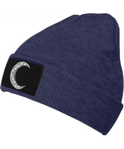 Funny Fashion Beanie Hat Gothic Occult Satan Slouchy Knit Skull Cap Warm Winter Navy Blue $10.79 Skullies & Beanies