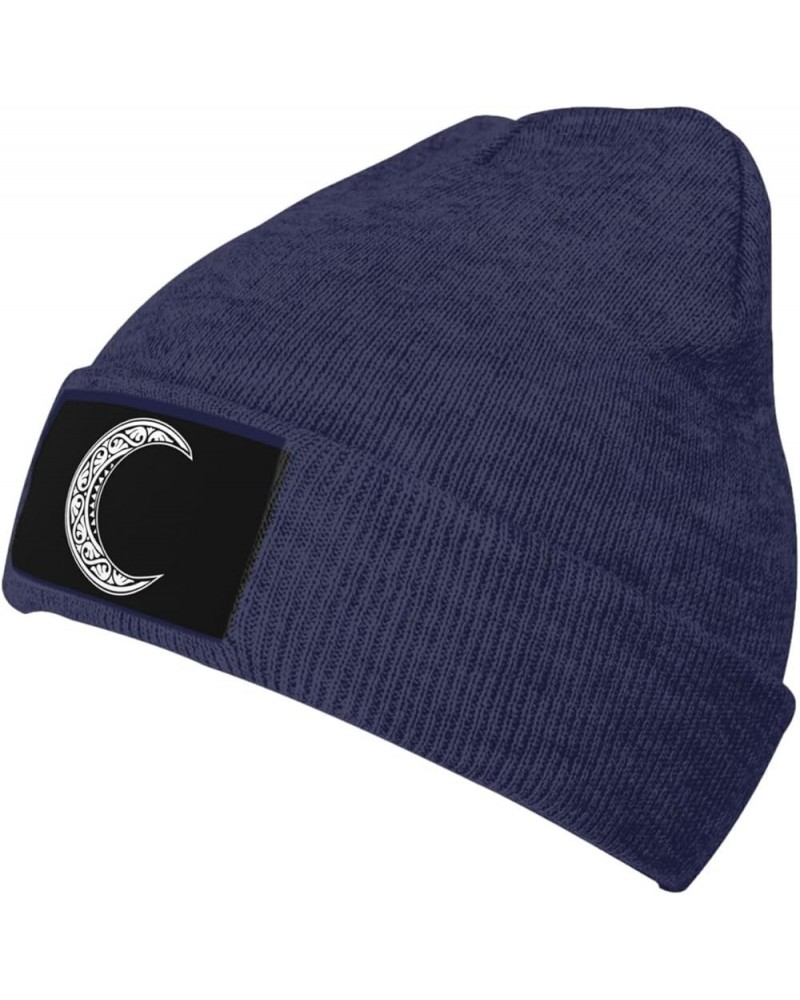 Funny Fashion Beanie Hat Gothic Occult Satan Slouchy Knit Skull Cap Warm Winter Navy Blue $10.79 Skullies & Beanies