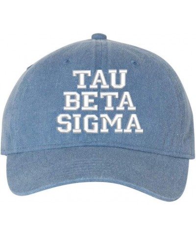 Tau Beta Sigma Pigment Dyed Baseball Cap Blue Jean W/Silver Thread Color $18.07 Baseball Caps