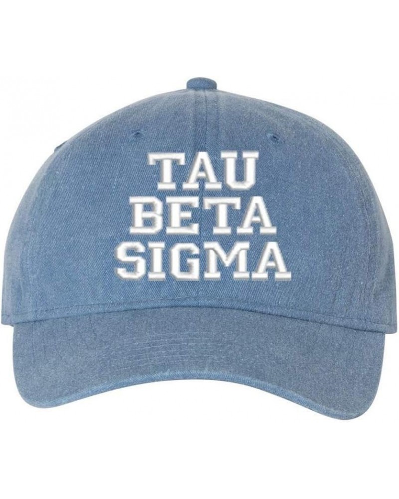 Tau Beta Sigma Pigment Dyed Baseball Cap Blue Jean W/Silver Thread Color $18.07 Baseball Caps