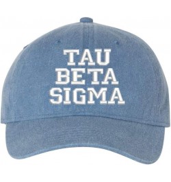 Tau Beta Sigma Pigment Dyed Baseball Cap Blue Jean W/Silver Thread Color $18.07 Baseball Caps