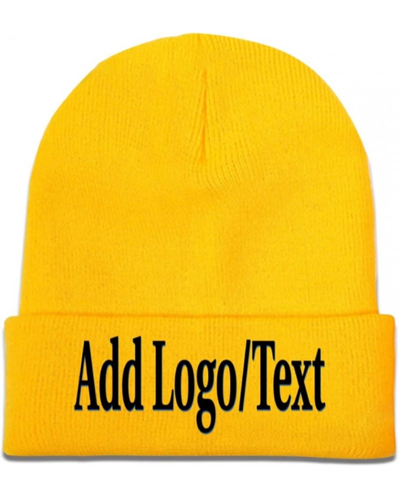 Custom Beanies Cap Design Your Own with Photo Text for Men Women Black Yellow $12.52 Skullies & Beanies