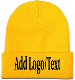 Custom Beanies Cap Design Your Own with Photo Text for Men Women Black Yellow $12.52 Skullies & Beanies