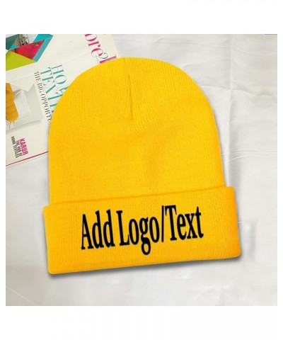 Custom Beanies Cap Design Your Own with Photo Text for Men Women Black Yellow $12.52 Skullies & Beanies