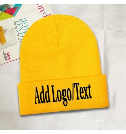 Custom Beanies Cap Design Your Own with Photo Text for Men Women Black Yellow $12.52 Skullies & Beanies