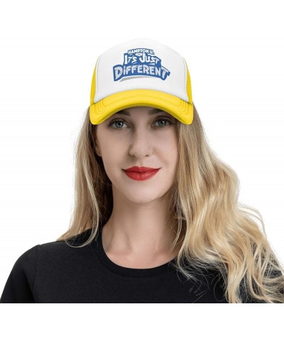 Hampton University Logo Trucker Hats for Both Men and Women - Mesh Baseball Snapback Hats Yellow $9.05 Baseball Caps