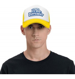 Hampton University Logo Trucker Hats for Both Men and Women - Mesh Baseball Snapback Hats Yellow $9.05 Baseball Caps