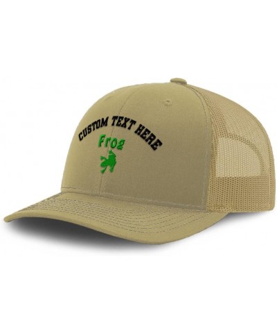 Custom Trucker Hat Baseball Cap Frog Reptiles Nature Cotton Scales Dad Hats for Men & Women Khaki Personalized Text Here $13....