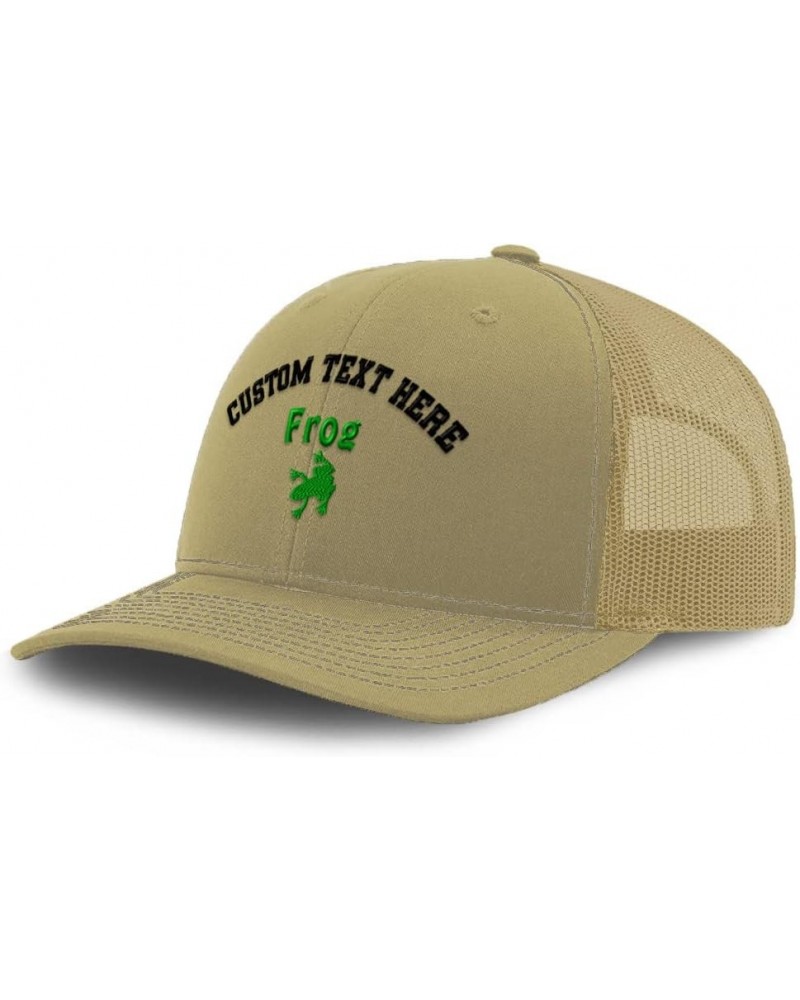 Custom Trucker Hat Baseball Cap Frog Reptiles Nature Cotton Scales Dad Hats for Men & Women Khaki Personalized Text Here $13....