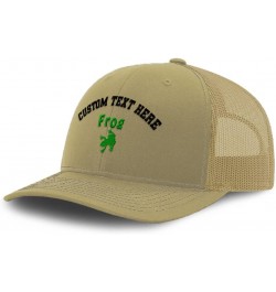 Custom Trucker Hat Baseball Cap Frog Reptiles Nature Cotton Scales Dad Hats for Men & Women Khaki Personalized Text Here $13....