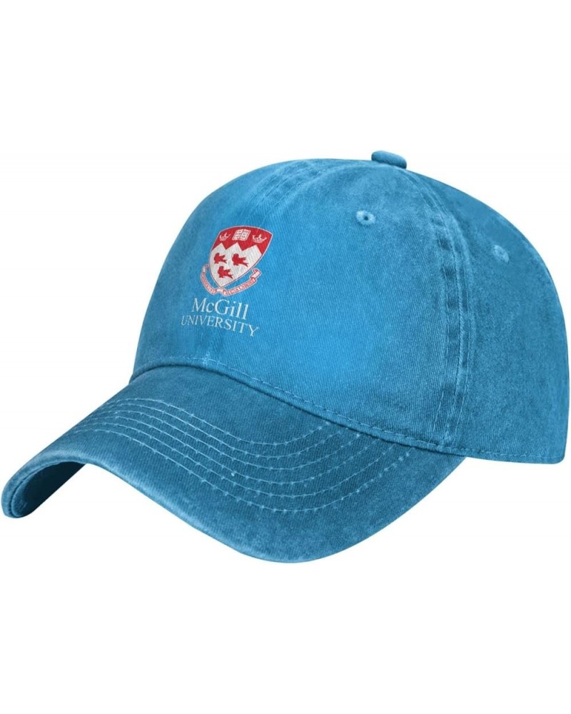 McGill University Hat Adjustable Baseball Cap Cotton Cowboy Hat, Fashionable for Man Woman Blue $10.99 Baseball Caps