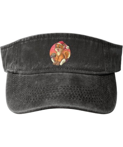 Cute Fox with Christmas Hat Sun Visor Hats for Women Men Adjustable Sports Sun Hats Cotton Golf Cap Black $13.11 Visors