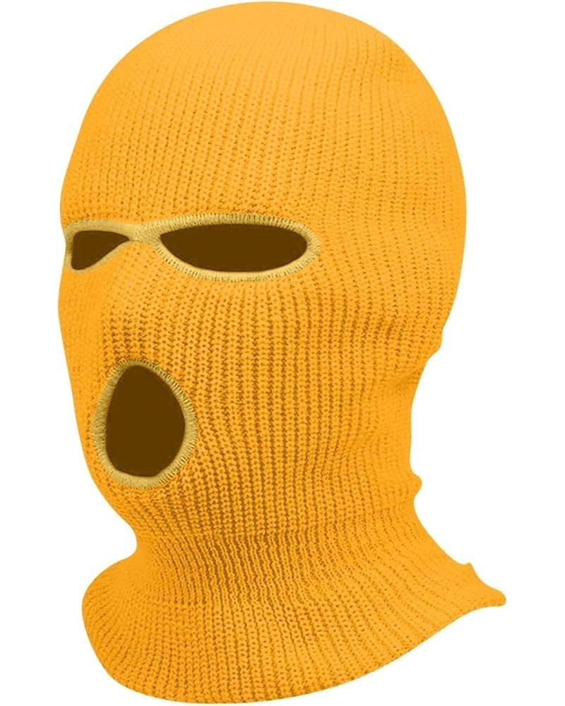 3 Hole Ski Mask Balaclava Knitted Balaclava Beanie Hat Ski Mask Balaclava Windproof Womens Balaclava Ski N278_gold $6.71 Bala...