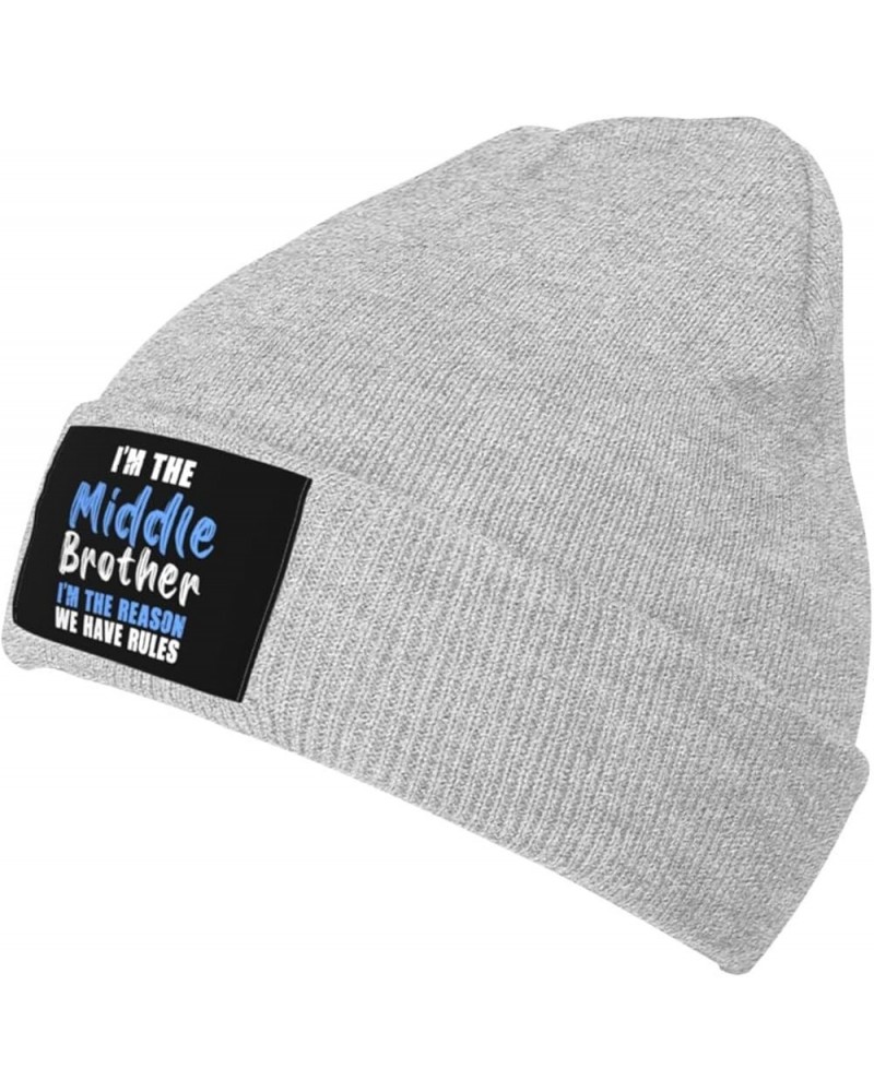 I'm The Middle Brother I'm The Reason we Have Rules Winter Beanie Hats for Men Women,Warm Knitted Cuffed Skull Cap Gray $9.76...