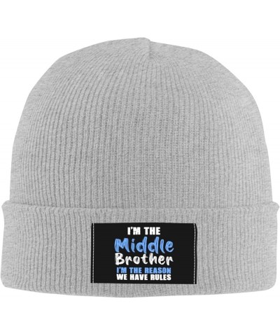 I'm The Middle Brother I'm The Reason we Have Rules Winter Beanie Hats for Men Women,Warm Knitted Cuffed Skull Cap Gray $9.76...