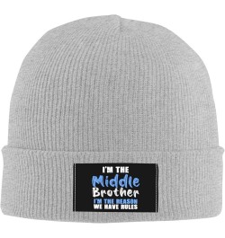 I'm The Middle Brother I'm The Reason we Have Rules Winter Beanie Hats for Men Women,Warm Knitted Cuffed Skull Cap Gray $9.76...