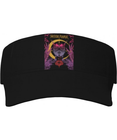 The Smashing Musics Pumpkins Adult Sports Sun Protection Hollow Top Hat Unisex Hat Outdoor Hat Style Black $10.99 Sun Hats