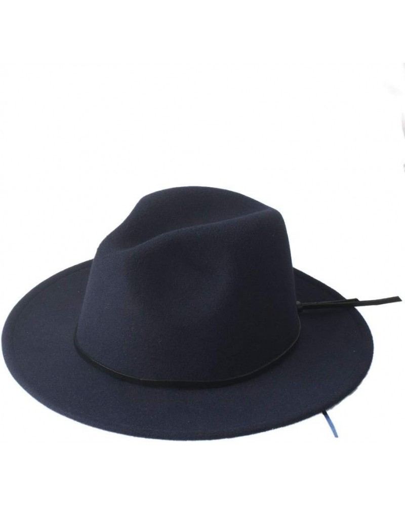 Men Women Wool Fedora Hat with Belt Winter Outdoor Casual Hat Wide Brim Hat Panama Hat Size 56-58CM (Color : Khaki, Size : 56...