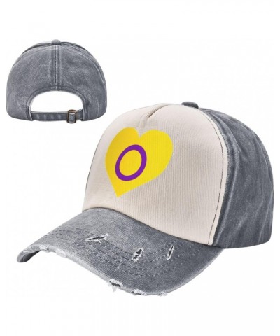 Intersex Pride Flag Love LGBTQ Baseball Cap Adult Adjustable Casual Duck Tongue Hat Golf Caps Trucker Hats Gray $12.88 Baseba...