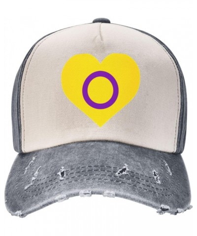 Intersex Pride Flag Love LGBTQ Baseball Cap Adult Adjustable Casual Duck Tongue Hat Golf Caps Trucker Hats Gray $12.88 Baseba...