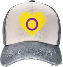 Intersex Pride Flag Love LGBTQ Baseball Cap Adult Adjustable Casual Duck Tongue Hat Golf Caps Trucker Hats Gray $12.88 Baseba...