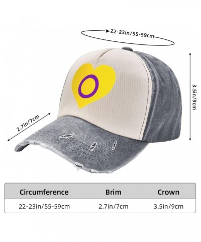 Intersex Pride Flag Love LGBTQ Baseball Cap Adult Adjustable Casual Duck Tongue Hat Golf Caps Trucker Hats Gray $12.88 Baseba...