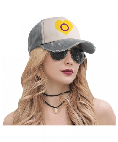 Intersex Pride Flag Love LGBTQ Baseball Cap Adult Adjustable Casual Duck Tongue Hat Golf Caps Trucker Hats Gray $12.88 Baseba...