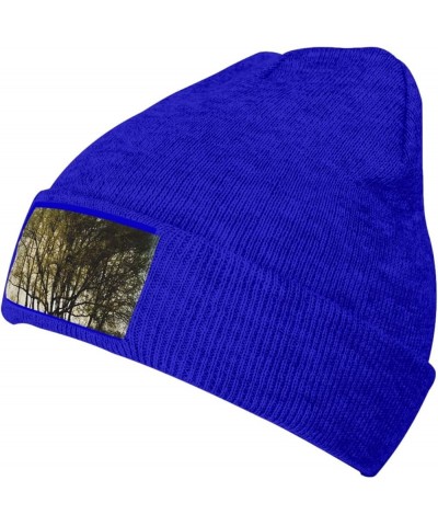 Knitted Hat Beautiful Tree Print Beanie for Women Soft Warm Beanie Cap Casual Knit Hat Men Winter Beanies Blue $11.94 Skullie...