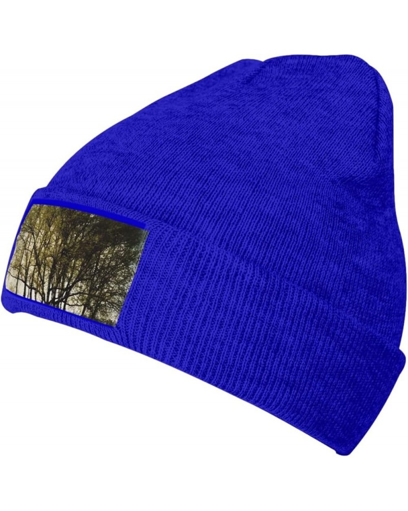 Knitted Hat Beautiful Tree Print Beanie for Women Soft Warm Beanie Cap Casual Knit Hat Men Winter Beanies Blue $11.94 Skullie...