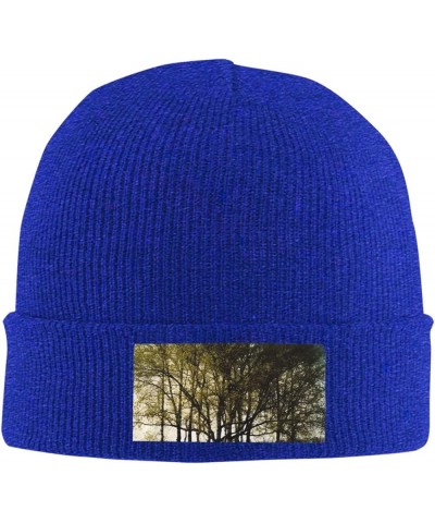 Knitted Hat Beautiful Tree Print Beanie for Women Soft Warm Beanie Cap Casual Knit Hat Men Winter Beanies Blue $11.94 Skullie...