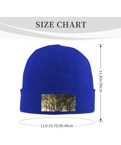 Knitted Hat Beautiful Tree Print Beanie for Women Soft Warm Beanie Cap Casual Knit Hat Men Winter Beanies Blue $11.94 Skullie...