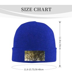 Knitted Hat Beautiful Tree Print Beanie for Women Soft Warm Beanie Cap Casual Knit Hat Men Winter Beanies Blue $11.94 Skullie...