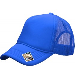 Foam(Sponge) Front Mesh Back 5 Panel Trucker Hat, Adjustable, Light Weight Snapback Cap Solid/Two Tone Royal Blue $10.17 Base...