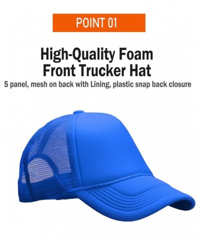 Foam(Sponge) Front Mesh Back 5 Panel Trucker Hat, Adjustable, Light Weight Snapback Cap Solid/Two Tone Royal Blue $10.17 Base...