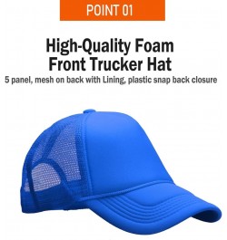 Foam(Sponge) Front Mesh Back 5 Panel Trucker Hat, Adjustable, Light Weight Snapback Cap Solid/Two Tone Royal Blue $10.17 Base...