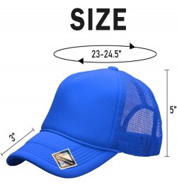 Foam(Sponge) Front Mesh Back 5 Panel Trucker Hat, Adjustable, Light Weight Snapback Cap Solid/Two Tone Royal Blue $10.17 Base...