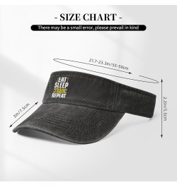 Eat Sleep Train Repeat Sun Hat Sun Visor Hats for Women Men Baseball Cap Golf Hats Black $13.49 Visors