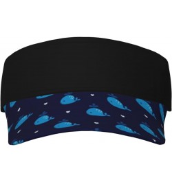 Cute Blue Whales Seamless Adult Sunscreen Visor Cap Sun-Shielded Peak Cap Cool Empty Top Baseball Cap Unisex $13.28 Visors