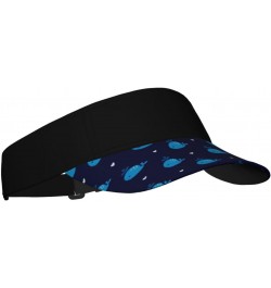 Cute Blue Whales Seamless Adult Sunscreen Visor Cap Sun-Shielded Peak Cap Cool Empty Top Baseball Cap Unisex $13.28 Visors